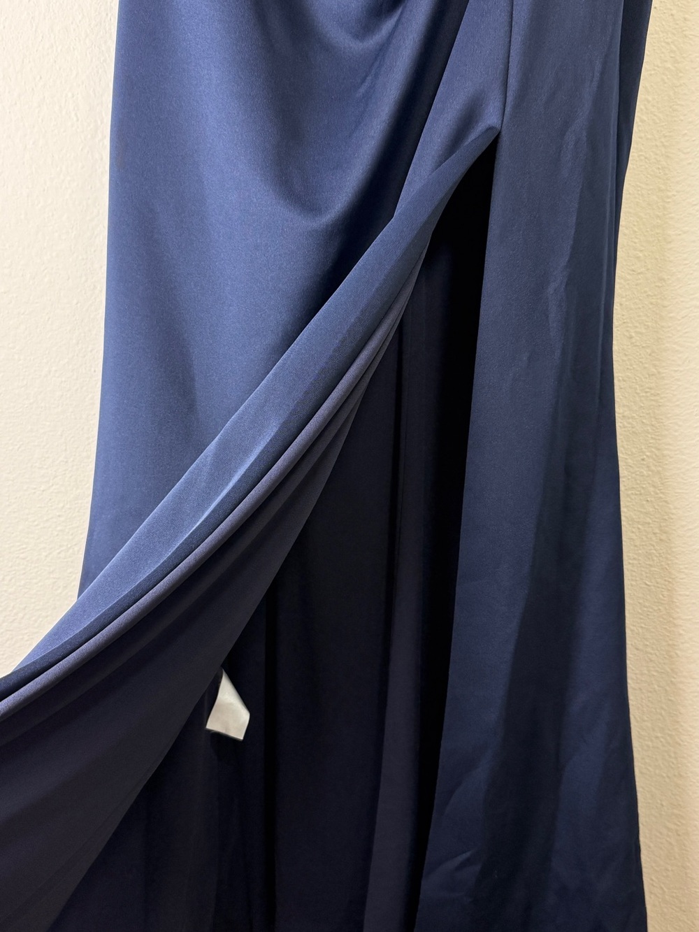 XSCAPE Navy Blue Ruched Maxi Dress 14 NWT Formal Evening Wedding Guest Gown - Picture 6 of 13